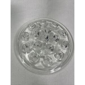 Vintage Flower Frog Clear Glass 16 Hole Floral Stem Holder